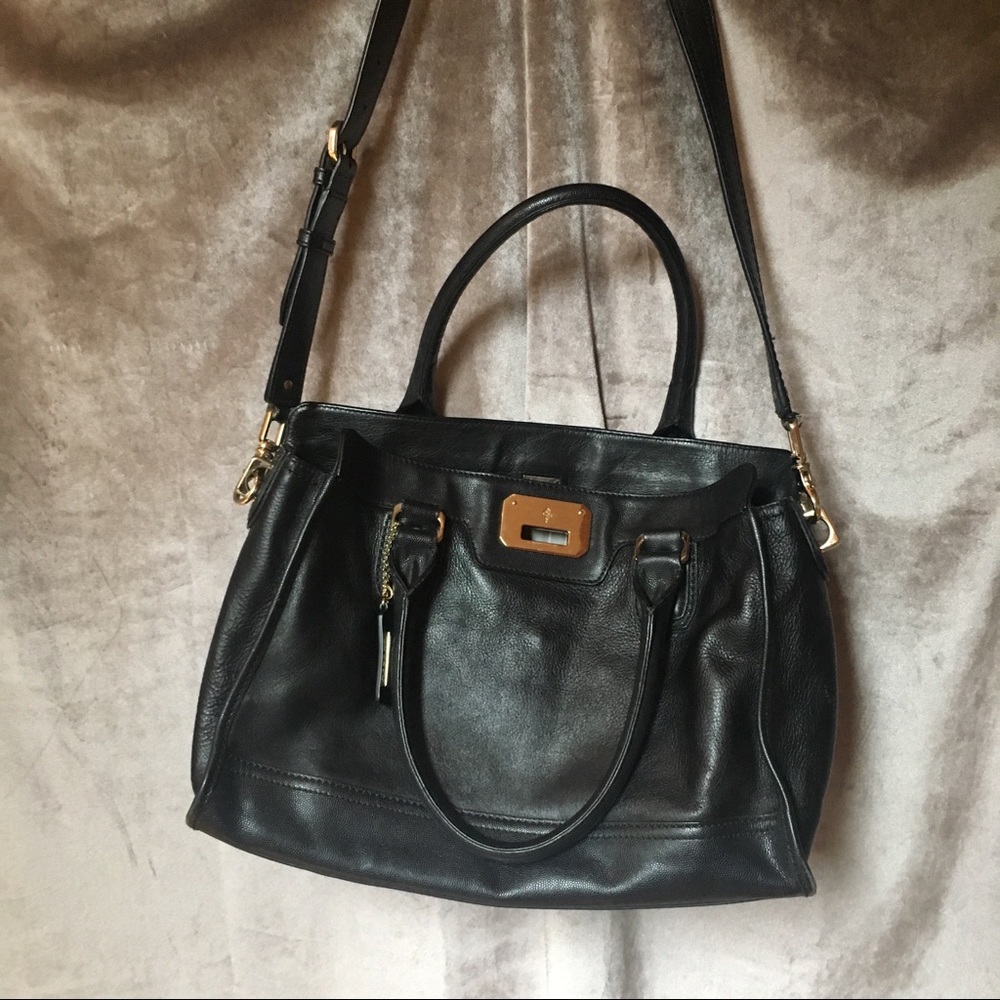 Cole Haan Black Leather  Shoulder Bag Tote